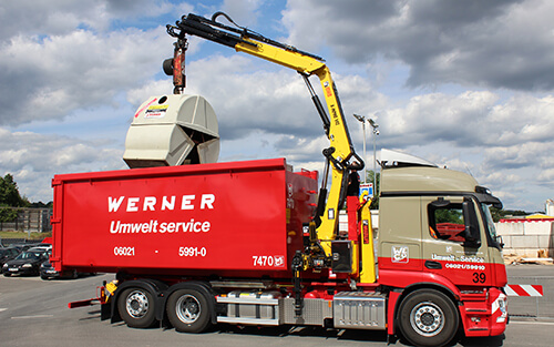 Ladekran-LKW Ladekran LKW von Werner für die Entsorgung